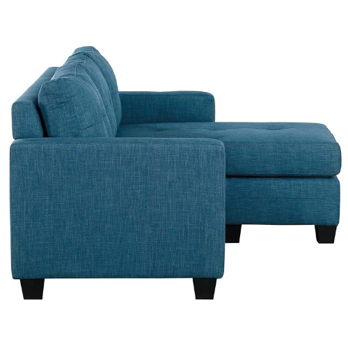 L Shape Sofa Blue - Image 3