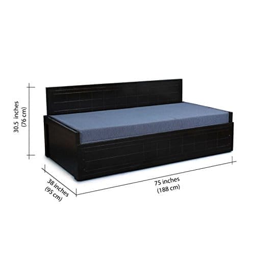 Square Textured Sofa Cum Bed (Blue) - Image 4