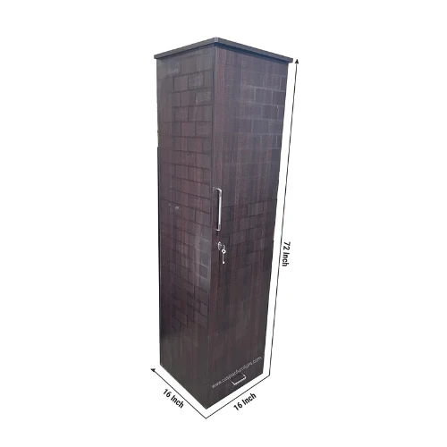 Brick Textured Engineered Wood Single Door Cupboard with 3 Shelves, 4 compartments - Image 3