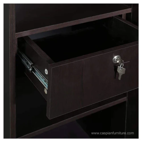 Coffee Brown Engineered Wood Single Door Wardrobe/Cupboard, 4 Compartments - Image 5