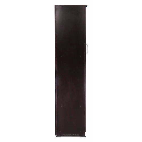 Coffee Brown Engineered Wood Single Door Wardrobe/Cupboard with 4 Shelves - Image 5