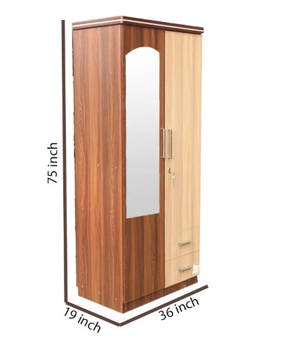 Designer Two Door With Mirror Wardrobe - Image 6