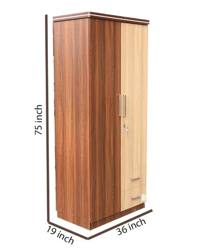 Designer Two Door With Mirror Wardrobe - Image 7