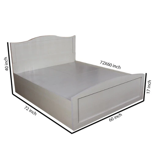 Engineered Wood Block Style Dual Colour Queen Size Bed with Storage - Image 3
