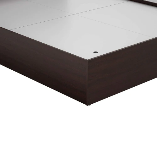 Engineered Wood Modern Style Queen Size Bed with Shelves - Image 3