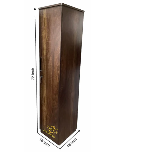 Engineered Wood Single Door Wardrobe in Junglewood Finish (Brown) - Image 4