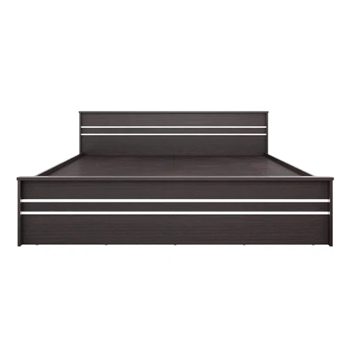 Engineered Wood Striped Queen Size Bed with Storage/Mattress Size 72 x 60 Inches (Walnut Finish) - Image 5