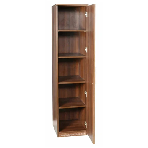 Light Brown Engineered Wood Single Door Wardrobe/Cupboard with 4 Shelves and 5 compartments - Image 4