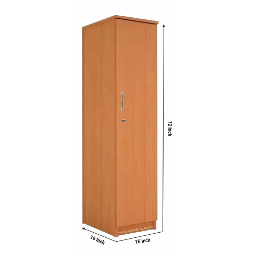 Light Brown Engineered Wood Single Door Wardrobe/Cupboard with 5 Shelves and 6 compartments - Image 3