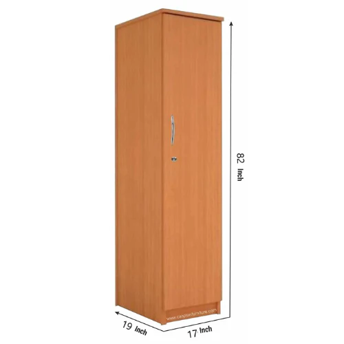 Light Brown Engineered Wood Single Door Wardrobe/Cupboard with 5 Shelves and 6 compartments - Image 4