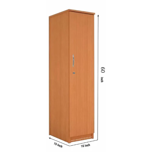Light Brown Engineered Wood Single Door Wardrobe/Cupboard with 5 Shelves and 6 compartments - Image 5