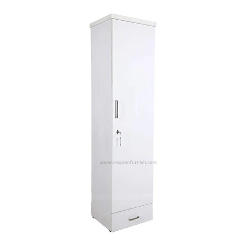 Single Door Wardrobe with 3 Shelves and 2 Drawers for Bedroom - Image 4