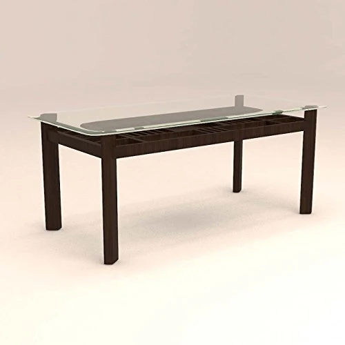 6 Seater Ladder Styled Dinning Set with Glass Table Top. - Image 3