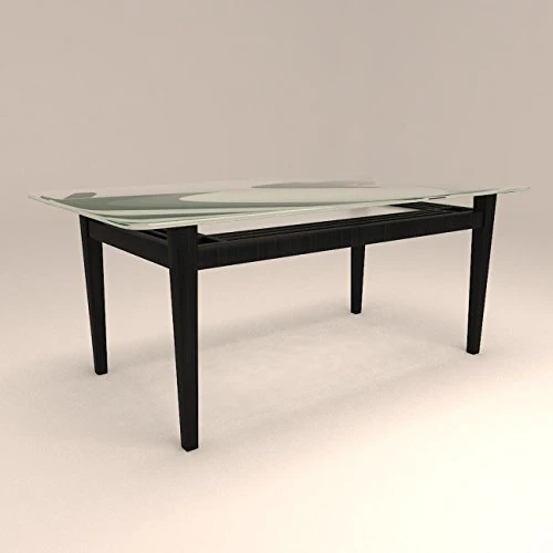 Curved Colonial Styled 6 Seater Dining Set with Glass Table Top. - Image 3