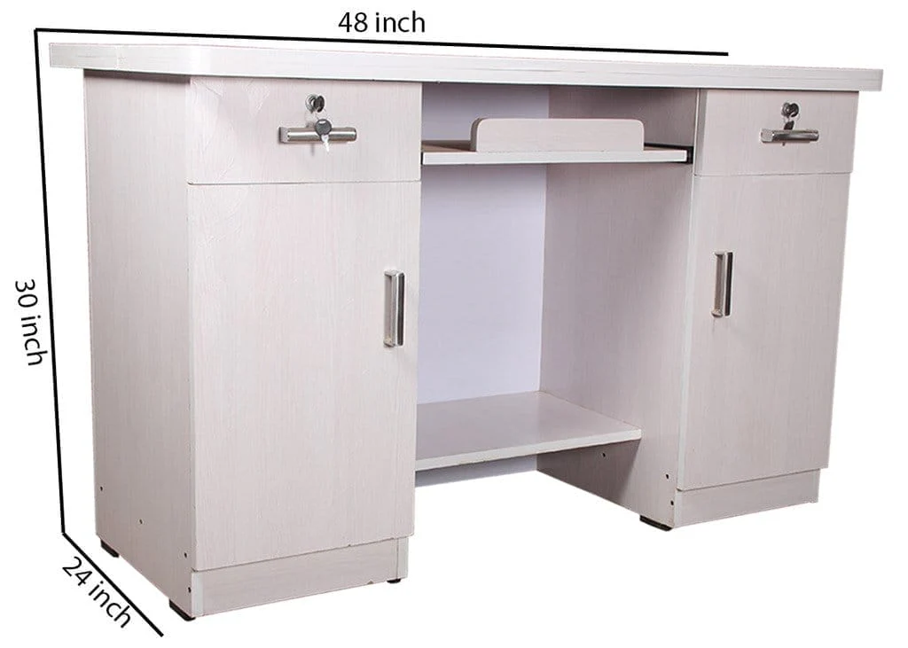 Engineered Wood Finish White Study Table - Image 4