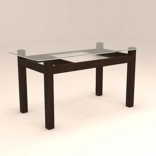 Glass Dinning Set with Retangular Table and Ladder Back Chairs. - Image 3