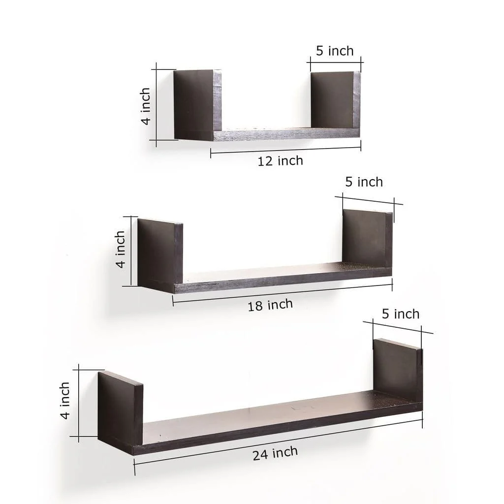 U Shaped Floating Wall Shelves (Set of 3) - Image 4